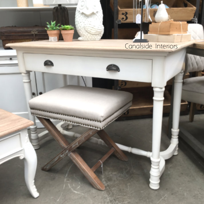 Kiki Laptop Study Desk Distressed WhiteLimewash Top