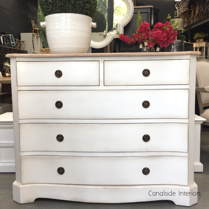 Mignon Chest Distressed White with Limewash Top