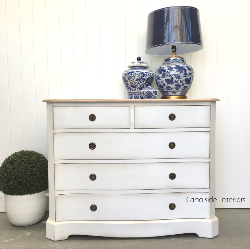 Mignon Chest Distressed White with Limewash Top