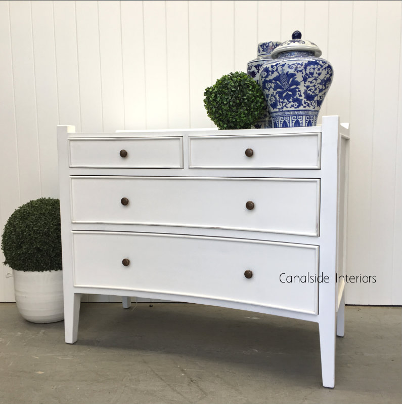 Arc 4 Drawer Chest White BEDROOM, BEDROOM Chests & Commodes