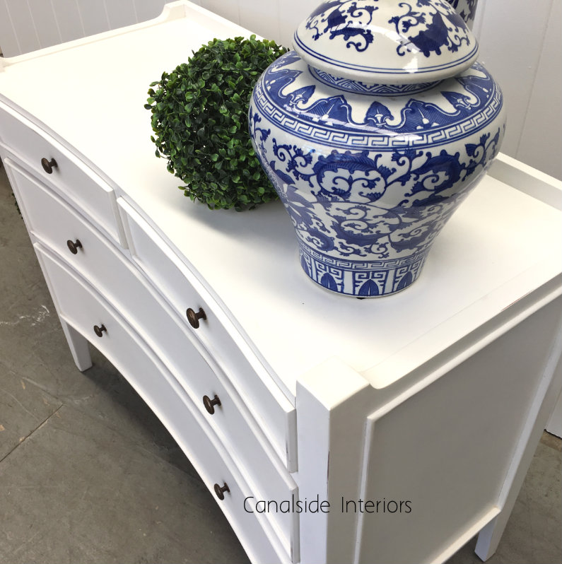 Arc 4 Drawer Chest White BEDROOM, BEDROOM Chests & Commodes