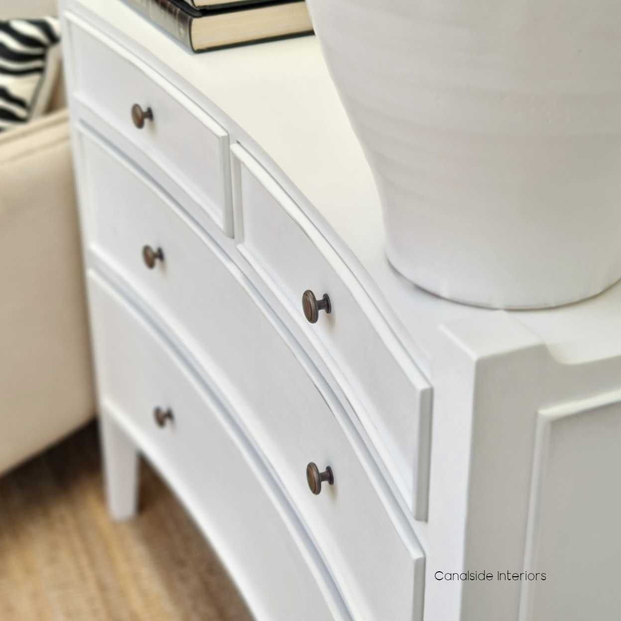 Arc 4 Drawer Chest White BEDROOM, BEDROOM Chests & Commodes