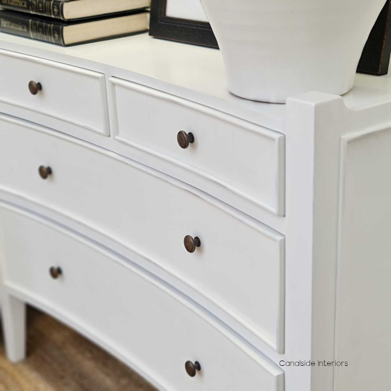 Arc 4 Drawer Chest White BEDROOM, BEDROOM Chests & Commodes