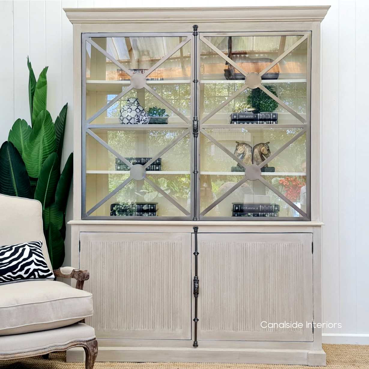 Pavilion Display Wall Unit Distressed Stone  FRENCH  FURNITURE, HAMPTONS Style, PLANTATION Style, LIVING Room, LIVING Cupboards & Bookcases, STORAGE, STORAGE Bookshelves & Cupboards