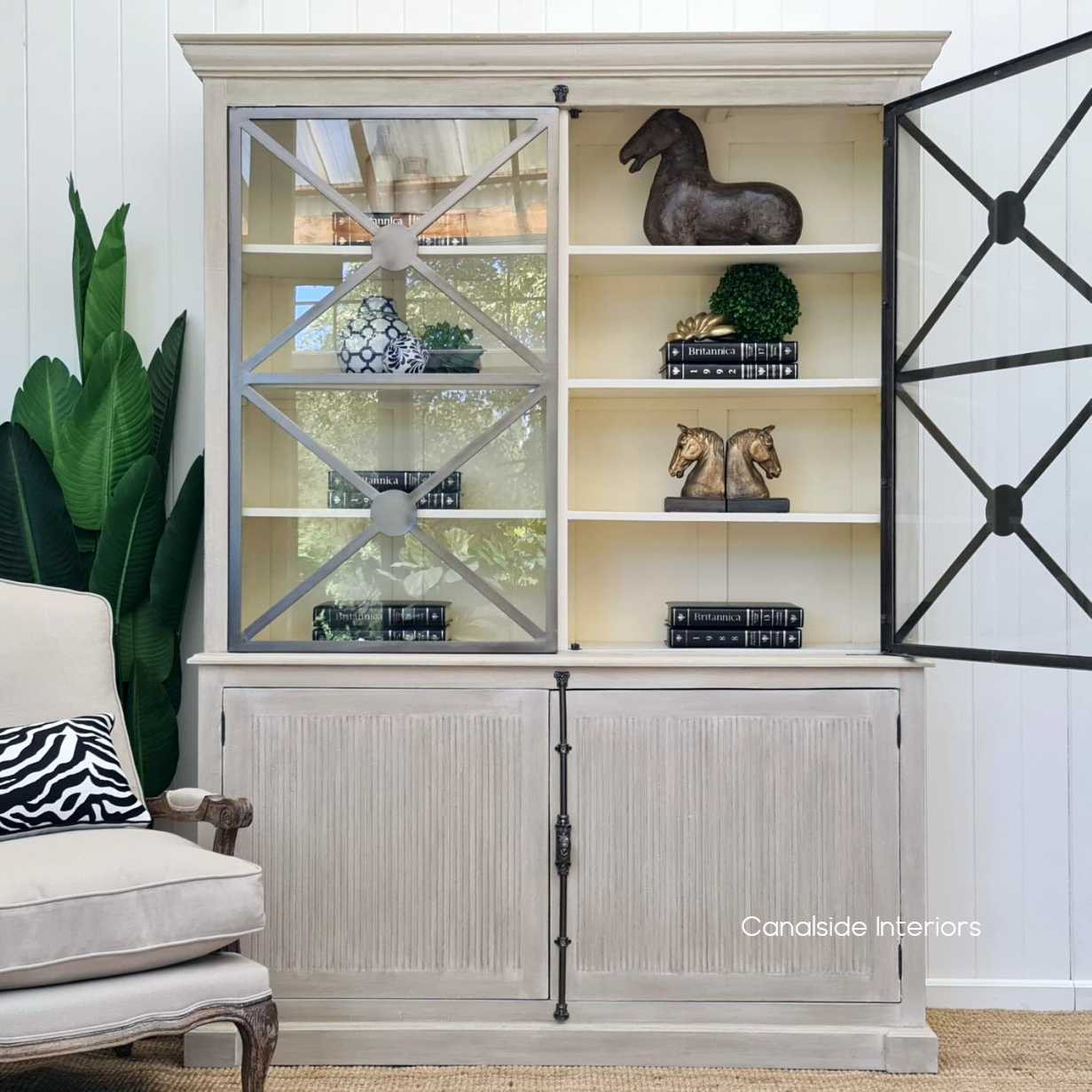 Pavilion Display Wall Unit Distressed Stone  FRENCH  FURNITURE, HAMPTONS Style, PLANTATION Style, LIVING Room, LIVING Cupboards & Bookcases, STORAGE, STORAGE Bookshelves & Cupboards