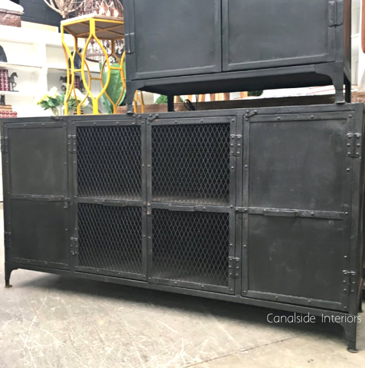 Foundry 4 Door Industrial TV Sideboard with Mesh Doors