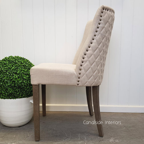 Bingley Dining Chair with Quilting Weathered Oak  INDUSTRIAL RUSTIC Style, CHAIRS, HAMPTONS Style, PLANTATION Style, CHAIRS Dining