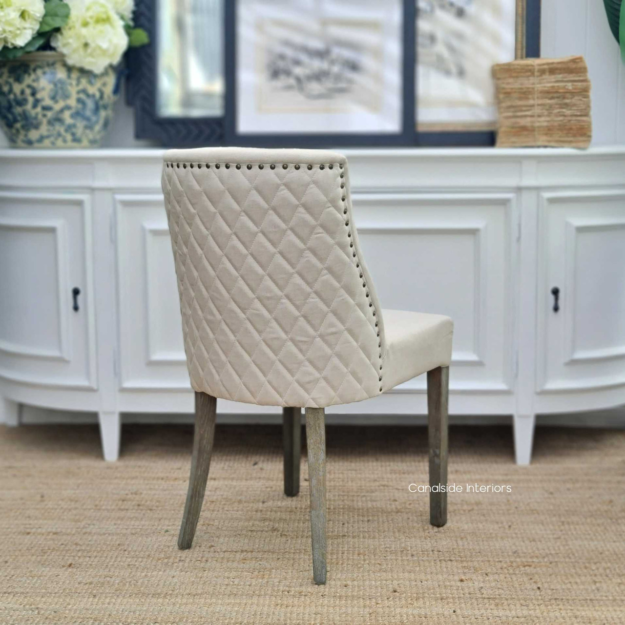 Bingley Dining Chair with Quilting Weathered Oak  INDUSTRIAL RUSTIC Style, CHAIRS, HAMPTONS Style, PLANTATION Style, CHAIRS Dining