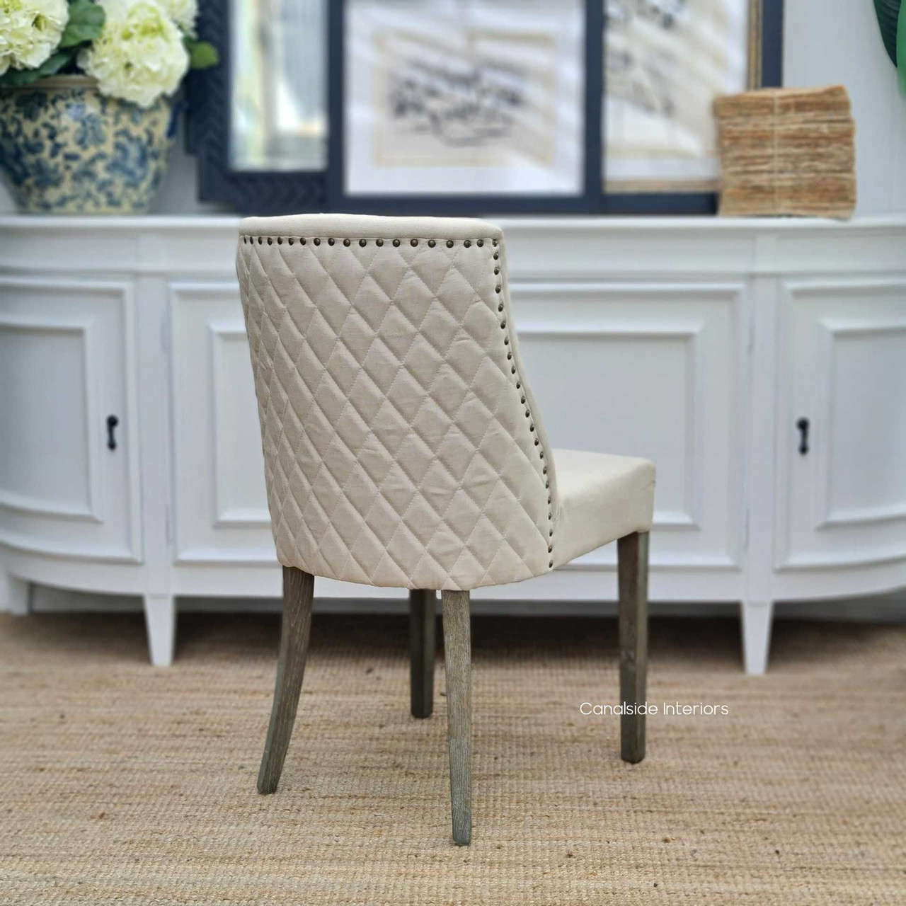 Bingley Dining Chair with Quilting Weathered Oak  INDUSTRIAL RUSTIC Style, CHAIRS, HAMPTONS Style, PLANTATION Style, CHAIRS Dining