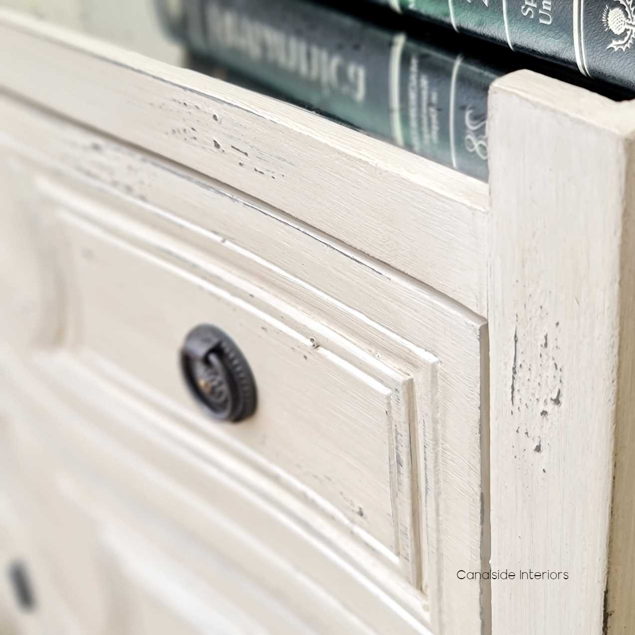 Isobel Bedside Distressed Grey with Antique Mirror Top  FRENCH  FURNITURE, BEDROOM, HAMPTONS Style, PLANTATION Style, TABLES Side Tables, LIVING Coffee & Side Tables, BEDROOM Bedsides