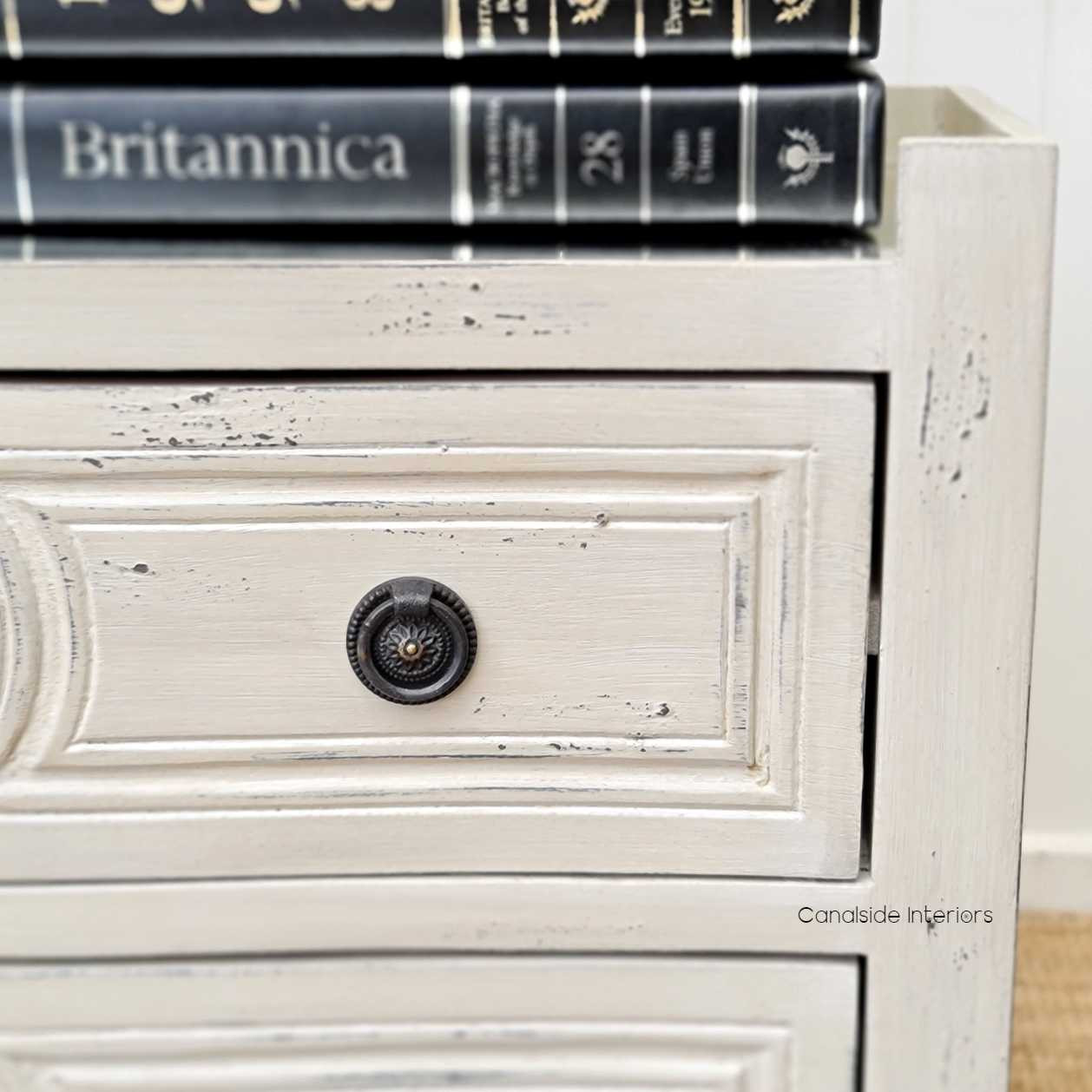 Isobel Bedside Distressed Grey with Antique Mirror Top  FRENCH  FURNITURE, BEDROOM, HAMPTONS Style, PLANTATION Style, TABLES Side Tables, LIVING Coffee & Side Tables, BEDROOM Bedsides