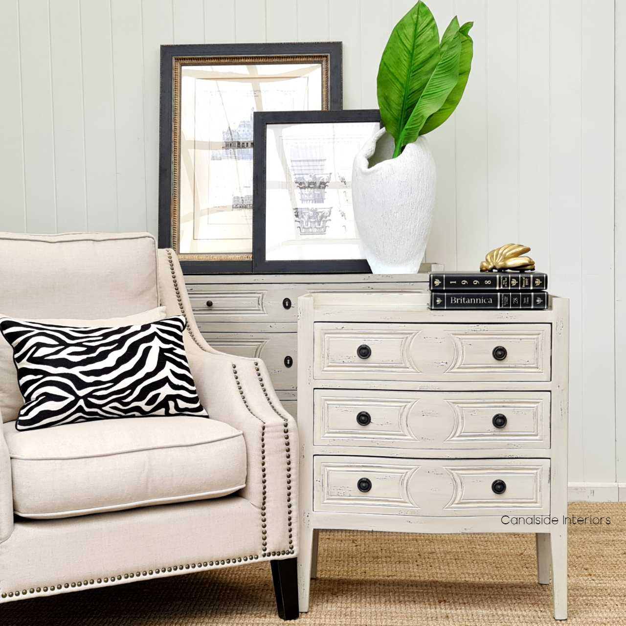 Isobel Bedside Distressed Grey with Antique Mirror Top  FRENCH  FURNITURE, BEDROOM, HAMPTONS Style, PLANTATION Style, TABLES Side Tables, LIVING Coffee & Side Tables, BEDROOM Bedsides