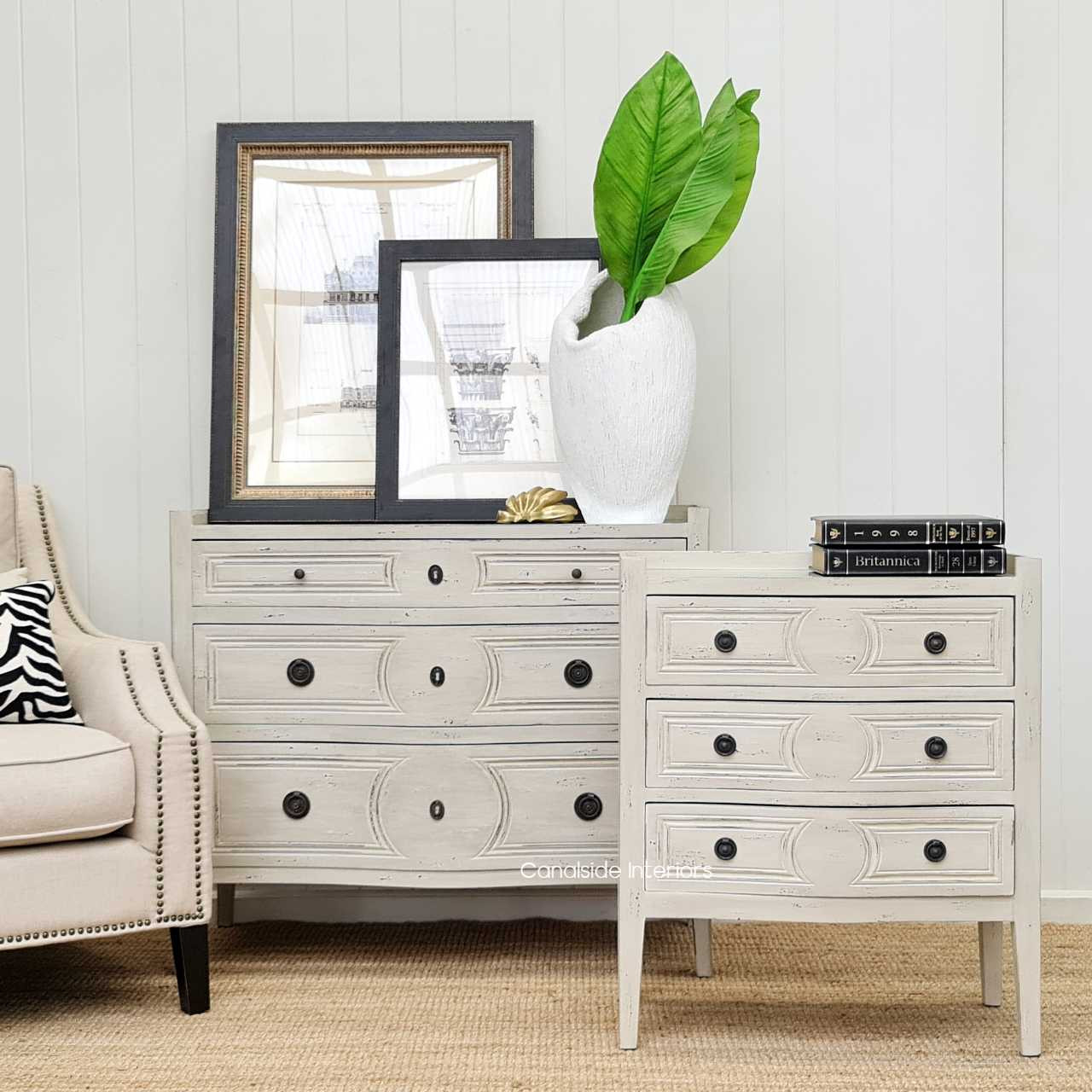 Isobel Bedside Distressed Grey with Antique Mirror Top  FRENCH  FURNITURE, BEDROOM, HAMPTONS Style, PLANTATION Style, TABLES Side Tables, LIVING Coffee & Side Tables, BEDROOM Bedsides