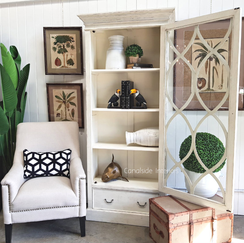 Farrow Display Unit Distressed Off White  FRENCH  FURNITURE, HAMPTONS Style, PLANTATION Style, LIVING Room, LIVING Cupboards & Bookcases, STORAGE, STORAGE Bookshelves & Cupboards