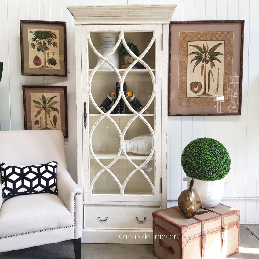 Farrow Display Unit Distressed Off White  FRENCH  FURNITURE, HAMPTONS Style, PLANTATION Style, LIVING Room, LIVING Cupboards & Bookcases, STORAGE, STORAGE Bookshelves & Cupboards