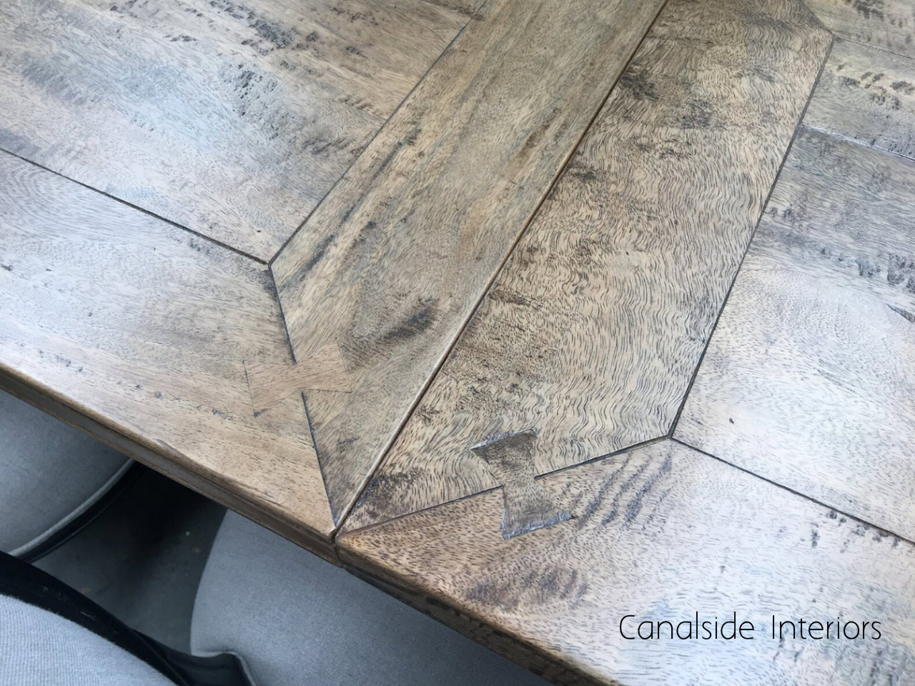 Handcrafted Lavinia Extendable Dining Table | Natural Fruitwood with a Stainless-Steel Mechanism - Durable and Stylish - Canalside Interiors