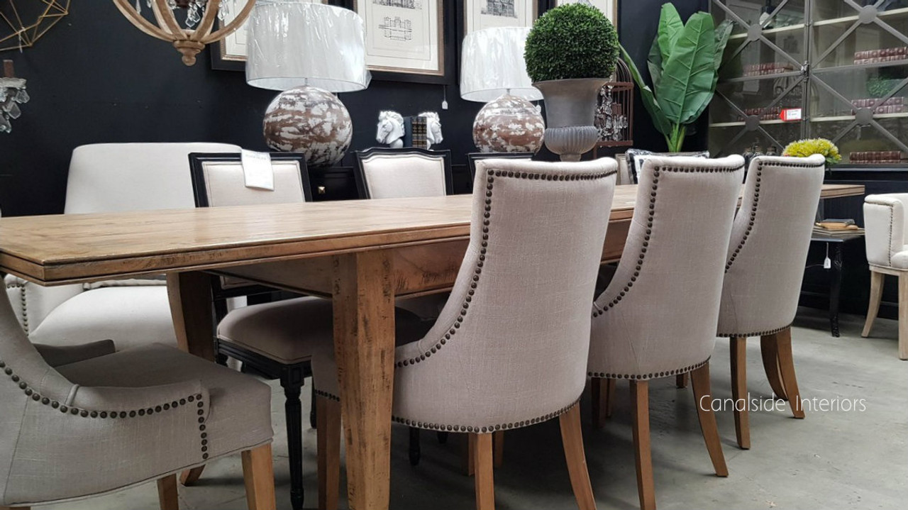 With its natural wood and refined silhouette, the Lavinia Double Extension Dining Table by Canalside Interiors is an investment in your home's future of fine dining