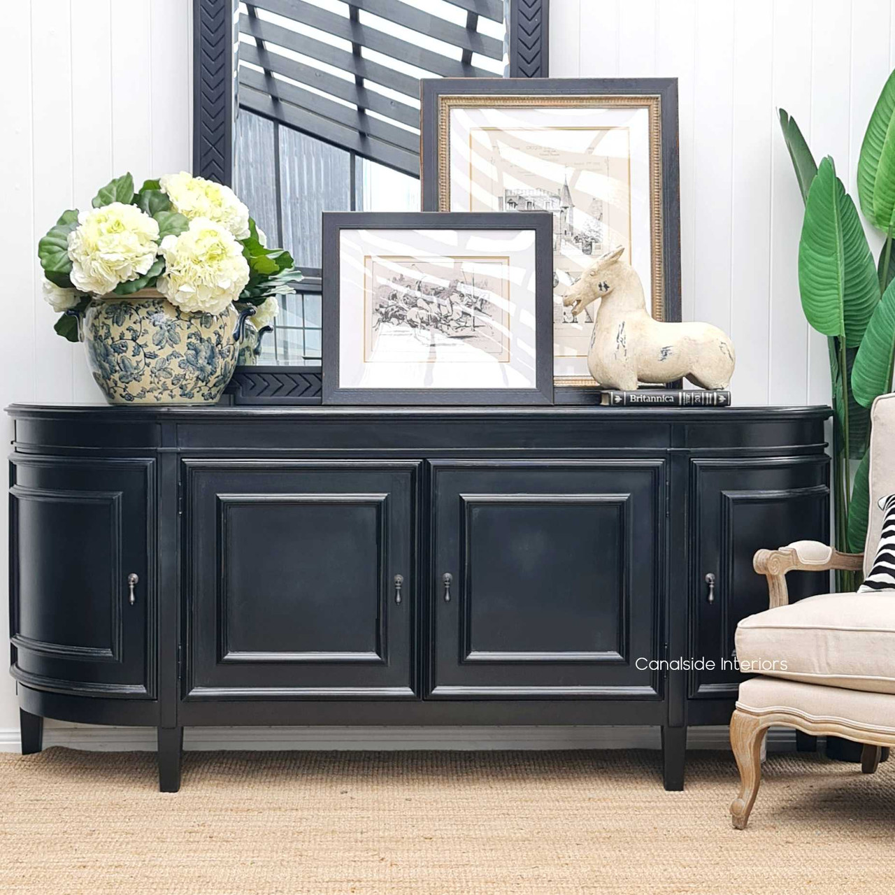 Francia Sideboard Distressed CharcoalBlack FRENCH  FURNITURE, HAMPTONS Style, PLANTATION Style, LIVING TV Media & Storage, TABLES Sideboards & Buffets, STORAGE, STORAGE Sideboards & Buffets