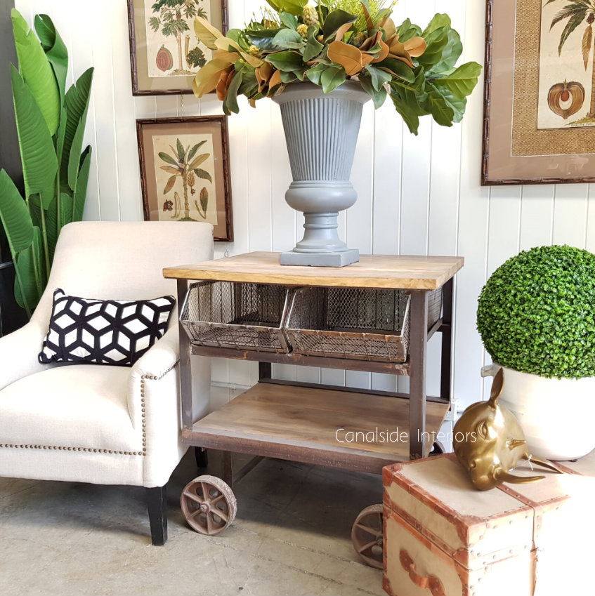 Tutti Booty Industrial Island Workbench Cart  INDUSTRIAL RUSTIC Style, CAFE FURNITURE, TABLES, TABLES Dining Tables, STORAGE Consoles & Desks, CAFE FURNITURE Table Tops & Tables, CAFE FURNITURE Storage, STORAGE