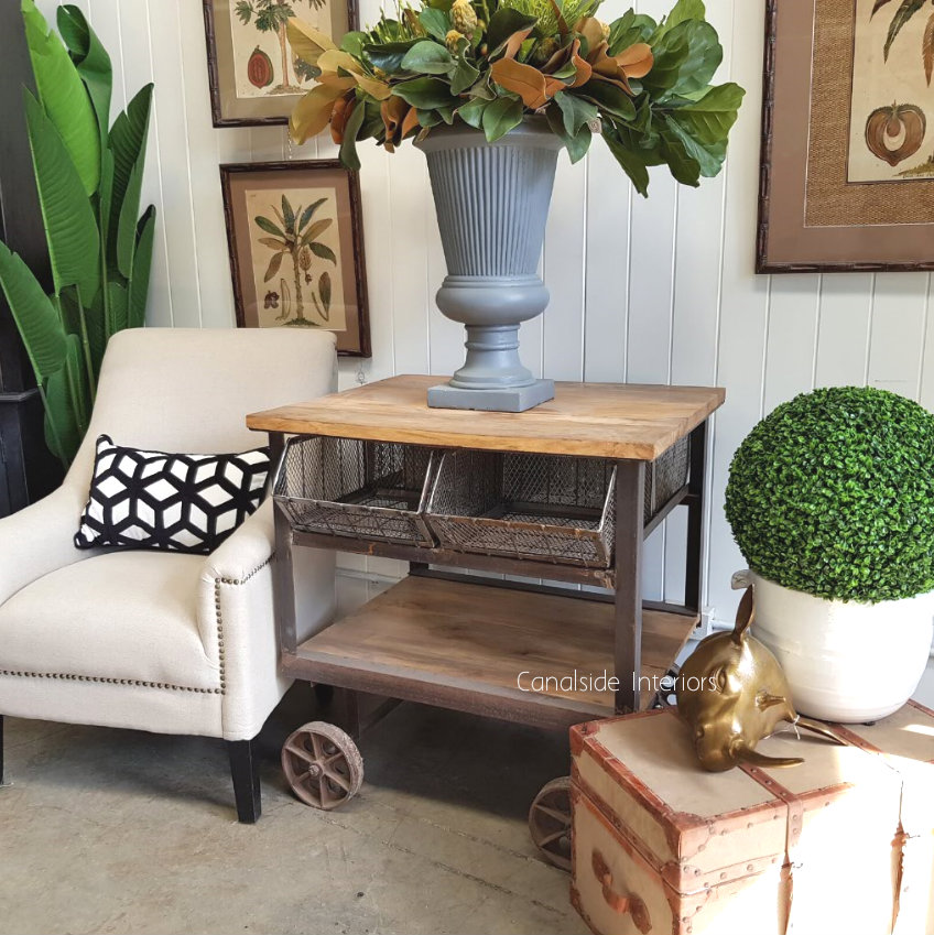 Tutti Booty Industrial Island Workbench Cart  INDUSTRIAL RUSTIC Style, CAFE FURNITURE, TABLES, TABLES Dining Tables, STORAGE Consoles & Desks, CAFE FURNITURE Table Tops & Tables, CAFE FURNITURE Storage, STORAGE