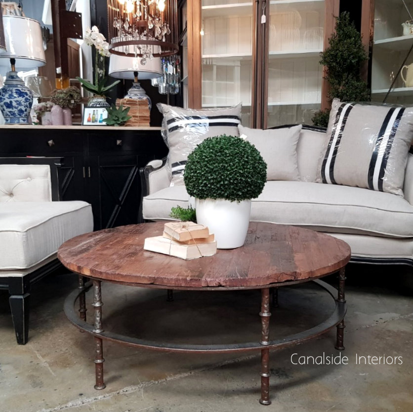 Hayden Street Round Coffee Table  INDUSTRIAL RUSTIC Style, TABLES, HAMPTONS Style, PLANTATION Style, TABLES Coffee Tables, LIVING Room, LIVING Coffee & Side Tables, PLANTATION STYLE