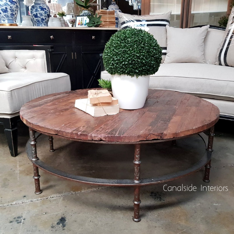 Hayden Street Round Coffee Table  INDUSTRIAL RUSTIC Style, TABLES, HAMPTONS Style, PLANTATION Style, TABLES Coffee Tables, LIVING Room, LIVING Coffee & Side Tables, PLANTATION STYLE