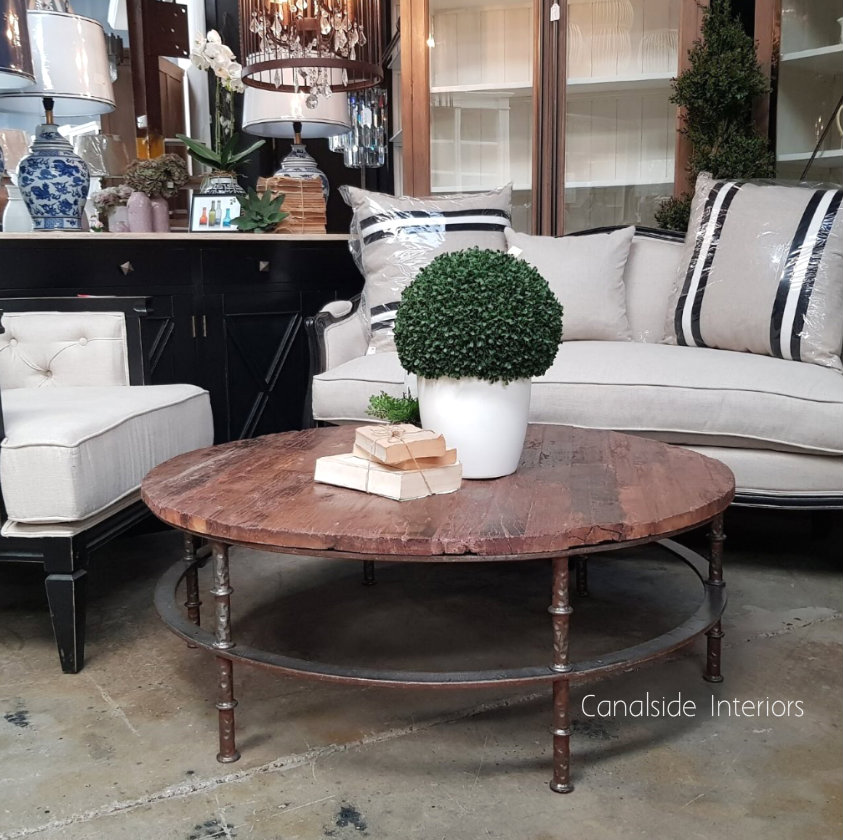 Hayden Street Round Coffee Table  INDUSTRIAL RUSTIC Style, TABLES, HAMPTONS Style, PLANTATION Style, TABLES Coffee Tables, LIVING Room, LIVING Coffee & Side Tables, PLANTATION STYLE