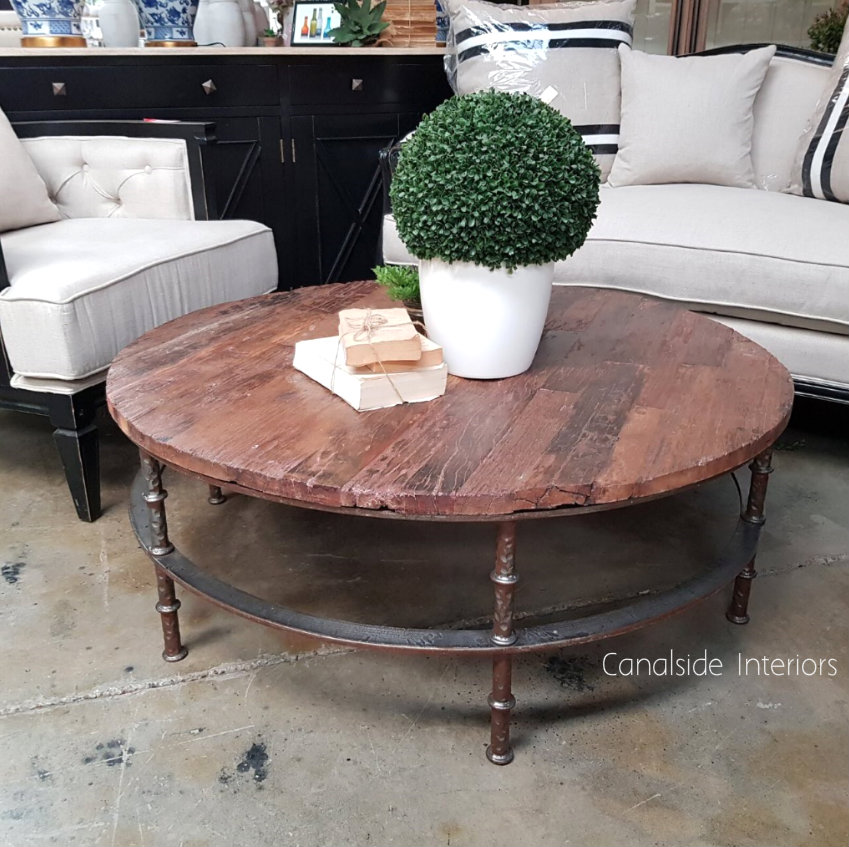 Hayden Street Round Coffee Table  INDUSTRIAL RUSTIC Style, TABLES, HAMPTONS Style, PLANTATION Style, TABLES Coffee Tables, LIVING Room, LIVING Coffee & Side Tables, PLANTATION STYLE