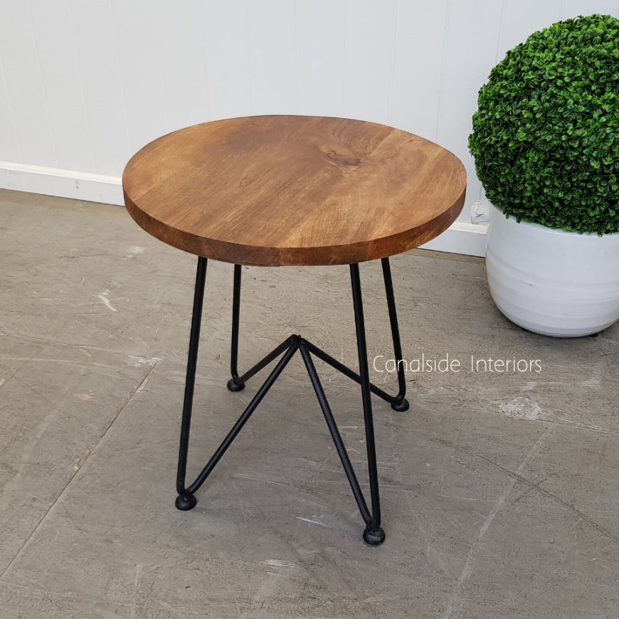 Camilla Low Stool Side Table Distressed Black  INDUSTRIAL RUSTIC Style, CHAIRS, CAFE FURNITURE, TABLES, CHAIRS Stools, TABLES Side Tables, LIVING Coffee & Side Tables, CAFE FURNITURE Stools & Chairs, PLANTATION STYLE