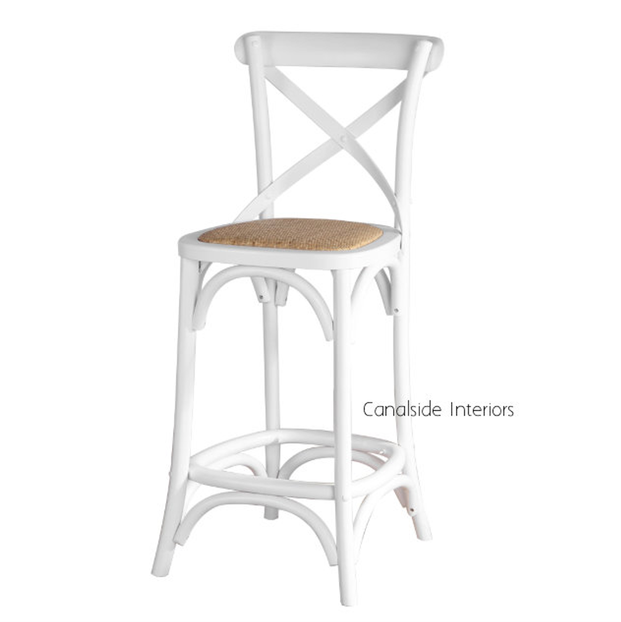 Accent your home office with the French Provincial charm of the Distressed White Kitchen Stool, a testament to timeless design by Canalside Interiors