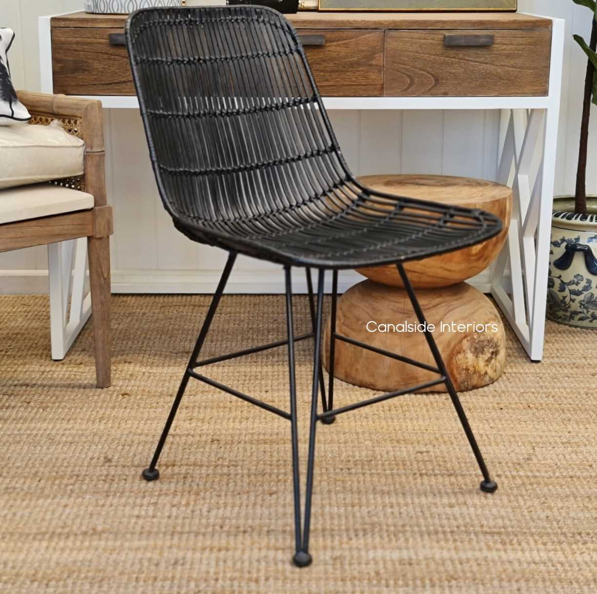 Rattan Dining Chair Black  CHAIRS, CHAIRS Dining, PLANTATION STYLE