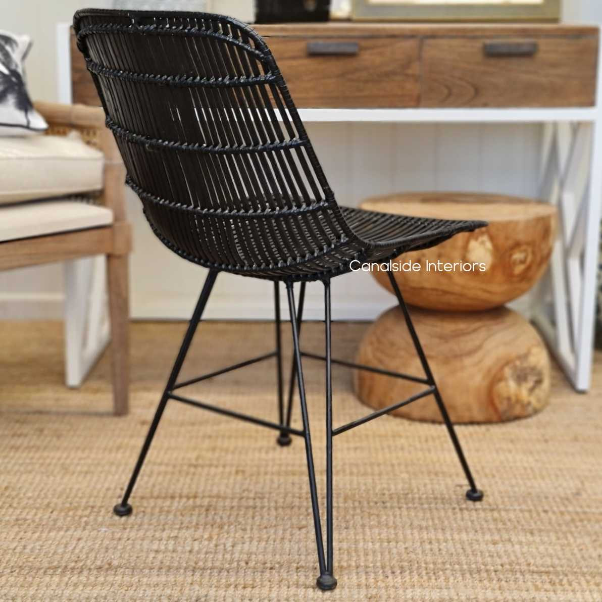 Rattan Dining Chair Black  CHAIRS, CHAIRS Dining, PLANTATION STYLE