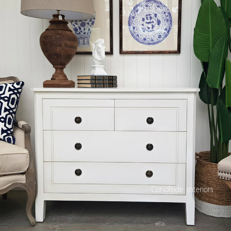 Beckett Chest of Drawers 106cm h Distressed White