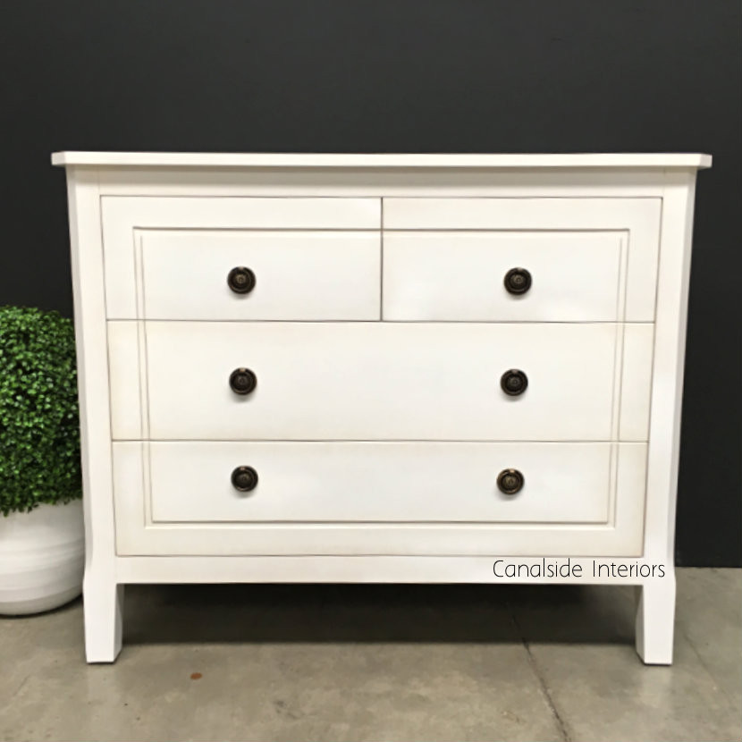 Beckett Chest of Drawers 106cm h Distressed White