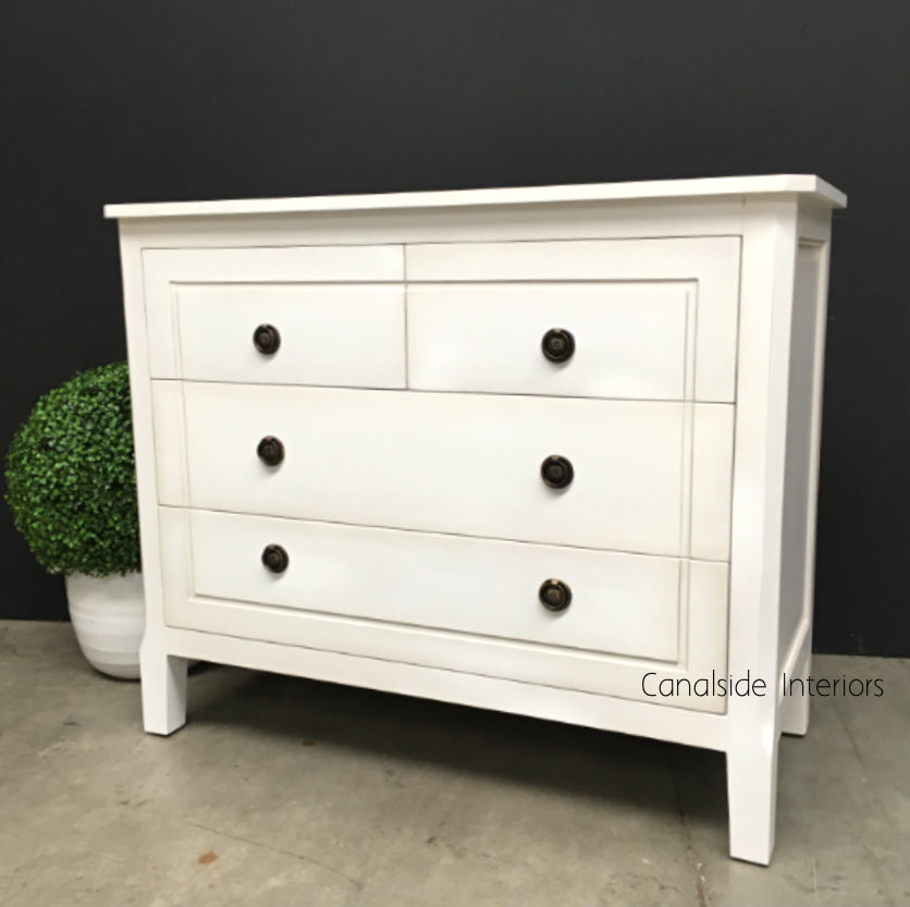 Beckett Chest of Drawers 106cm h Distressed White