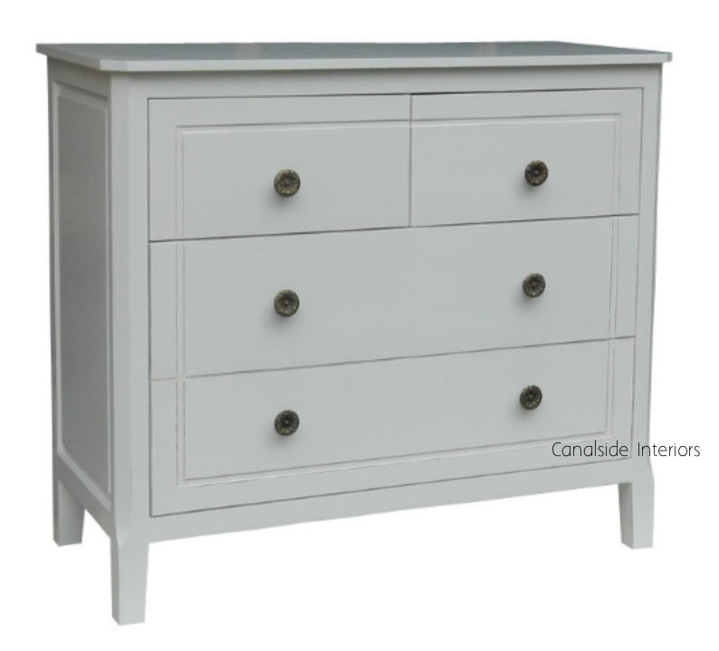 Beckett Chest of Drawers 106cm h Distressed White