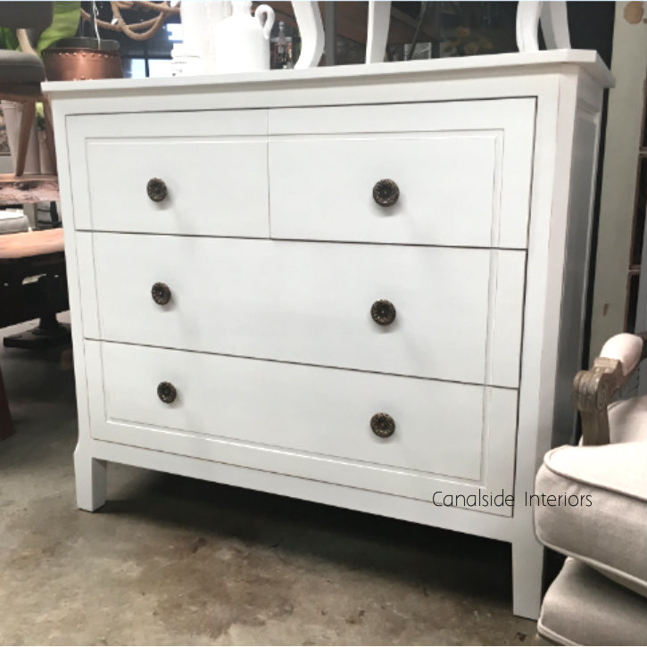 Beckett Chest of Drawers 106cm h Distressed White