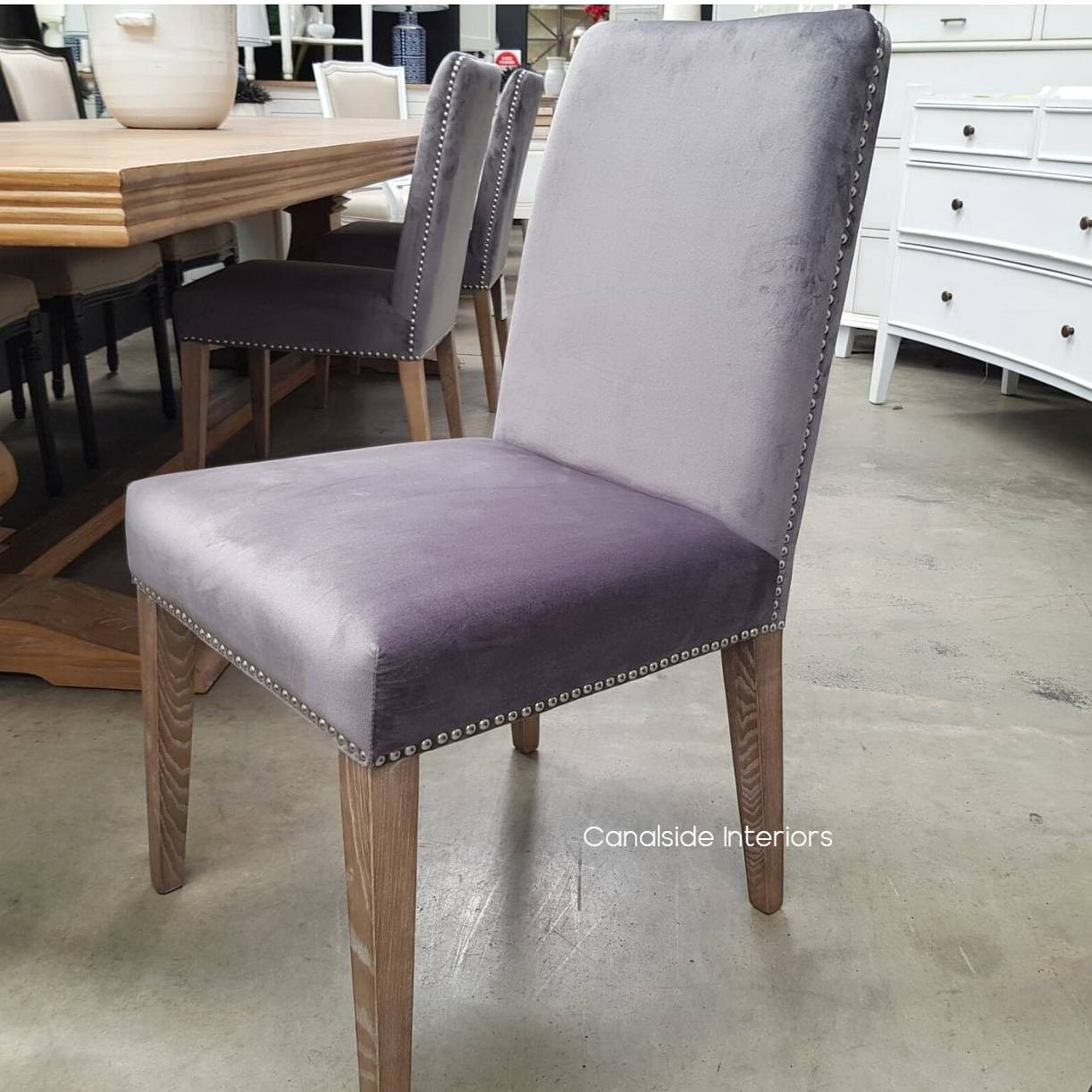 Mahone Bay Velvet Dining Chairs Grey  CHAIRS, CHAIRS Dining