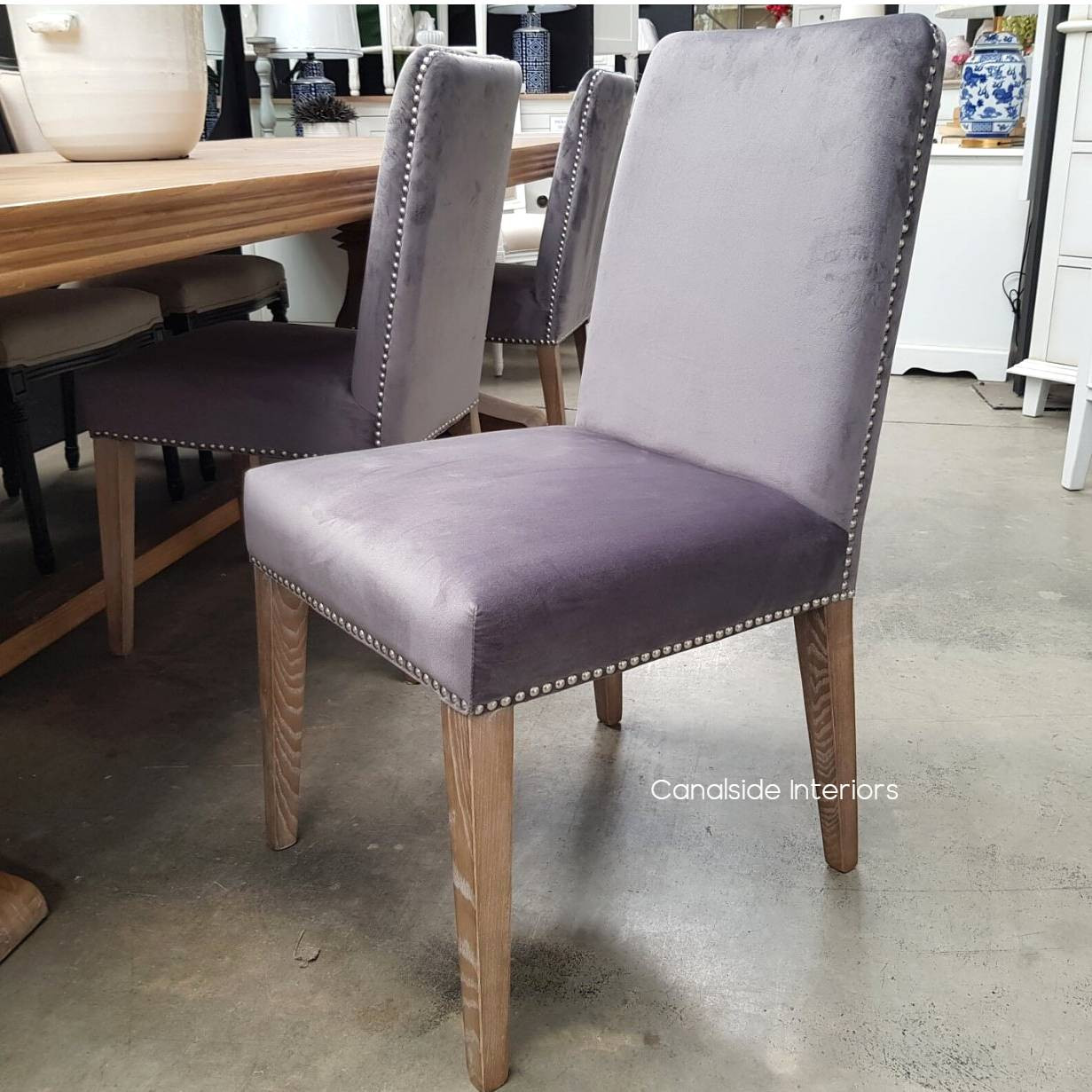 Mahone Bay Velvet Dining Chairs Grey  CHAIRS, CHAIRS Dining