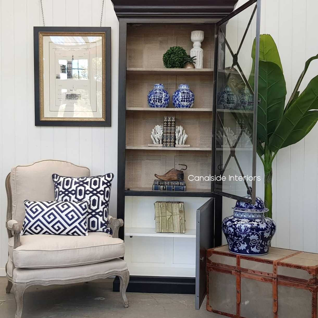 Pavilion Single Door Display Unit Distressed Charcoal  HAMPTONS Style, PLANTATION Style, LIVING Room, LIVING Cupboards & Bookcases, STORAGE, STORAGE Bookshelves & Cupboards