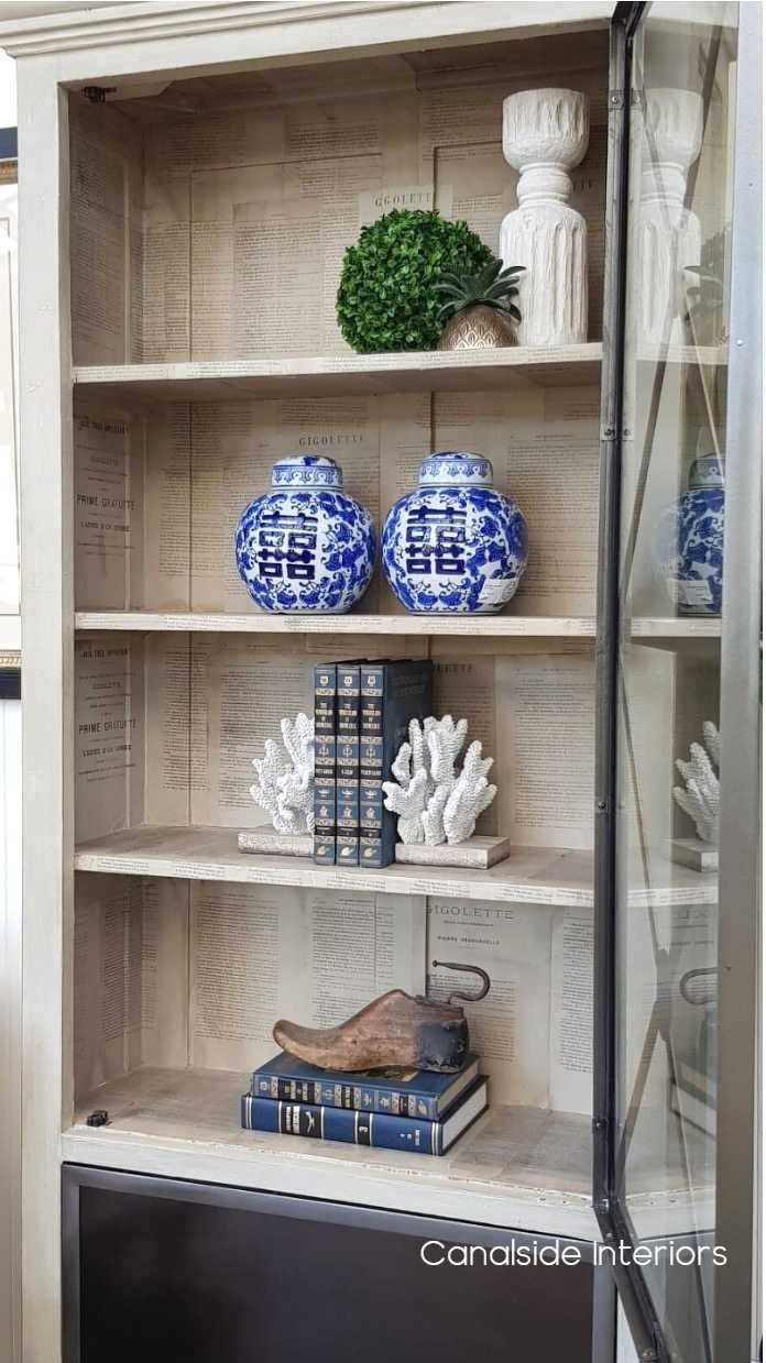 Pavilion Single Door Display Unit Distressed Stone  HAMPTONS Style, PLANTATION Style, LIVING Room, LIVING Cupboards & Bookcases, STORAGE, STORAGE Bookshelves & Cupboards