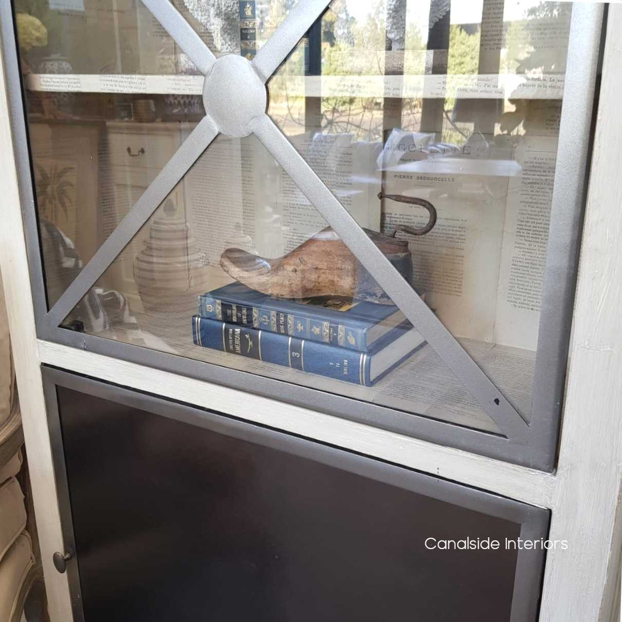 Pavilion Single Door Display Unit Distressed Stone  HAMPTONS Style, PLANTATION Style, LIVING Room, LIVING Cupboards & Bookcases, STORAGE, STORAGE Bookshelves & Cupboards