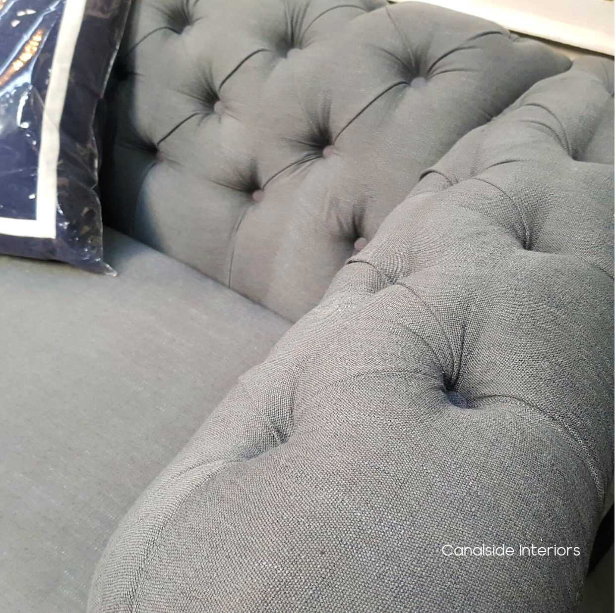 Clegane Chesterfield in Greystone Linen  CHAIRS, HAMPTONS Style, PLANTATION Style, CHAIRS Lounge, LIVING Room, LIVING Chairs