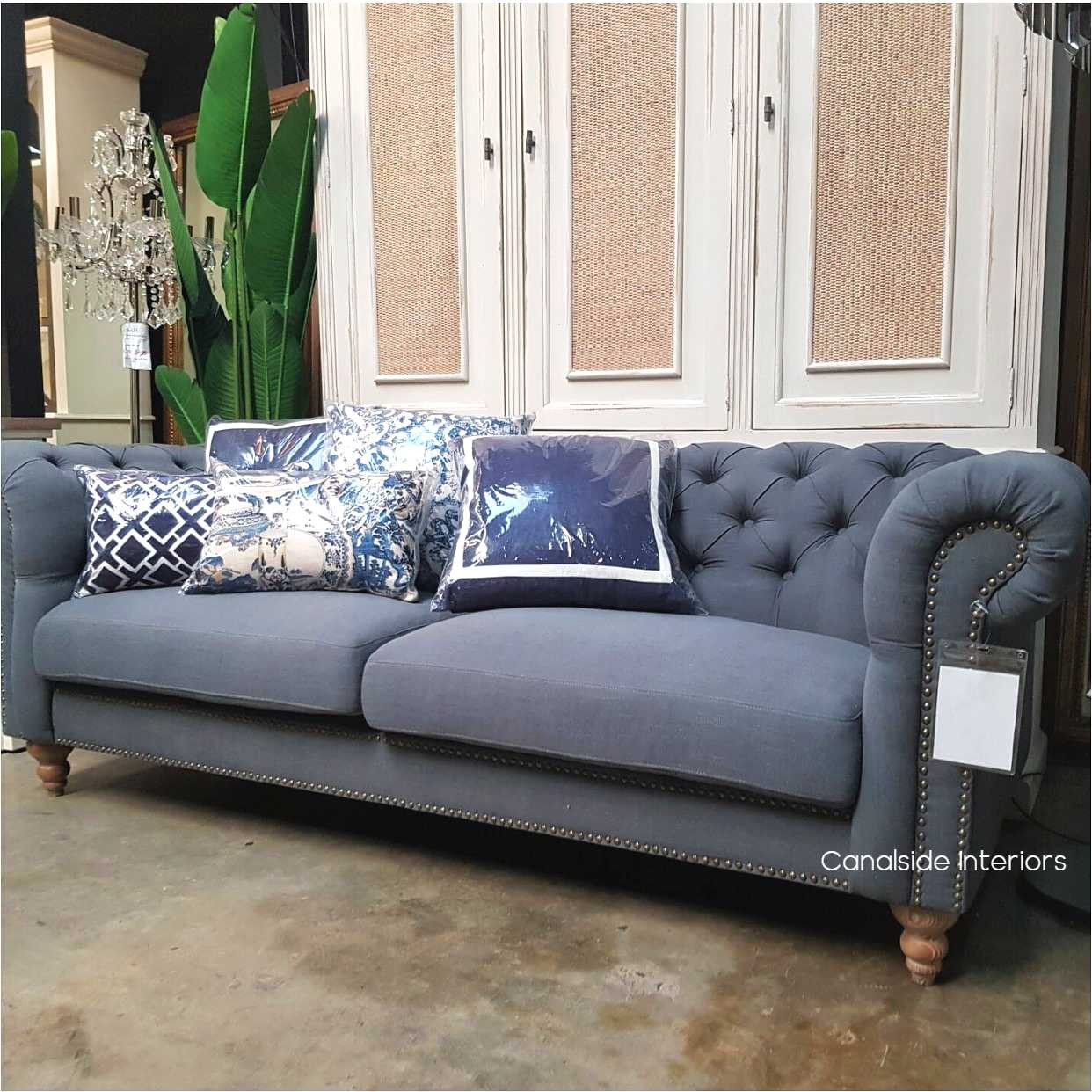 Clegane Chesterfield in Greystone Linen  CHAIRS, HAMPTONS Style, PLANTATION Style, CHAIRS Lounge, LIVING Room, LIVING Chairs