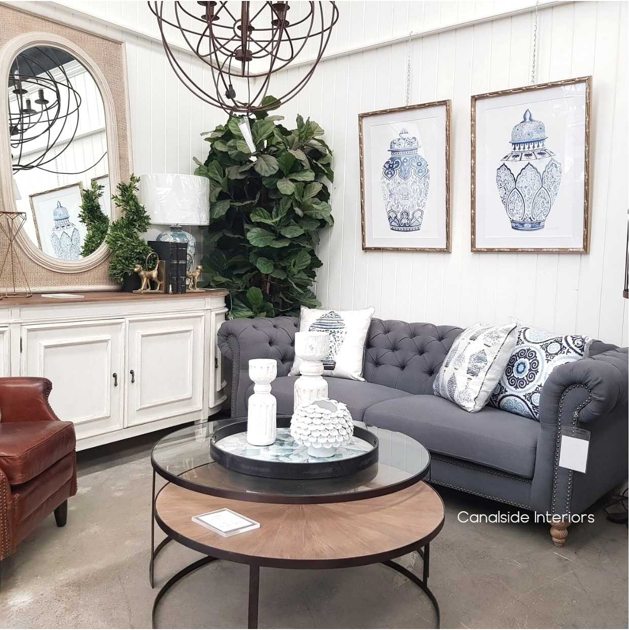 Clegane Chesterfield in Greystone Linen  CHAIRS, HAMPTONS Style, PLANTATION Style, CHAIRS Lounge, LIVING Room, LIVING Chairs