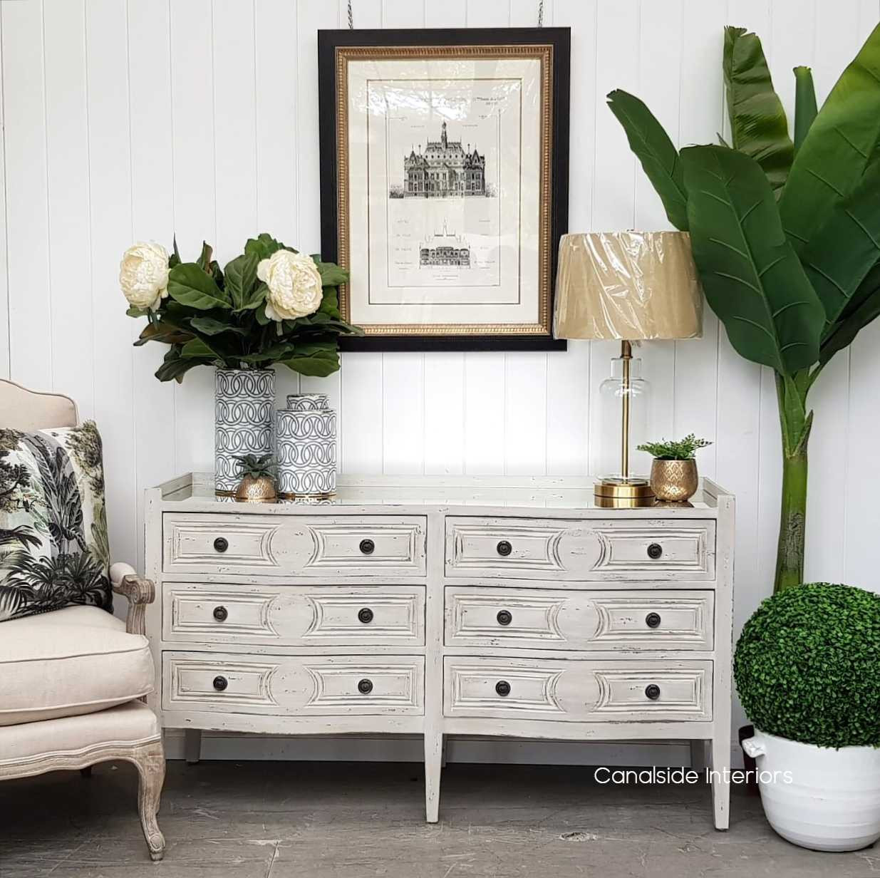 Bring home the elegance of French design with the Isobel Grande Chest, featuring a chic grey palette for modern interiors – Canalside Interiors