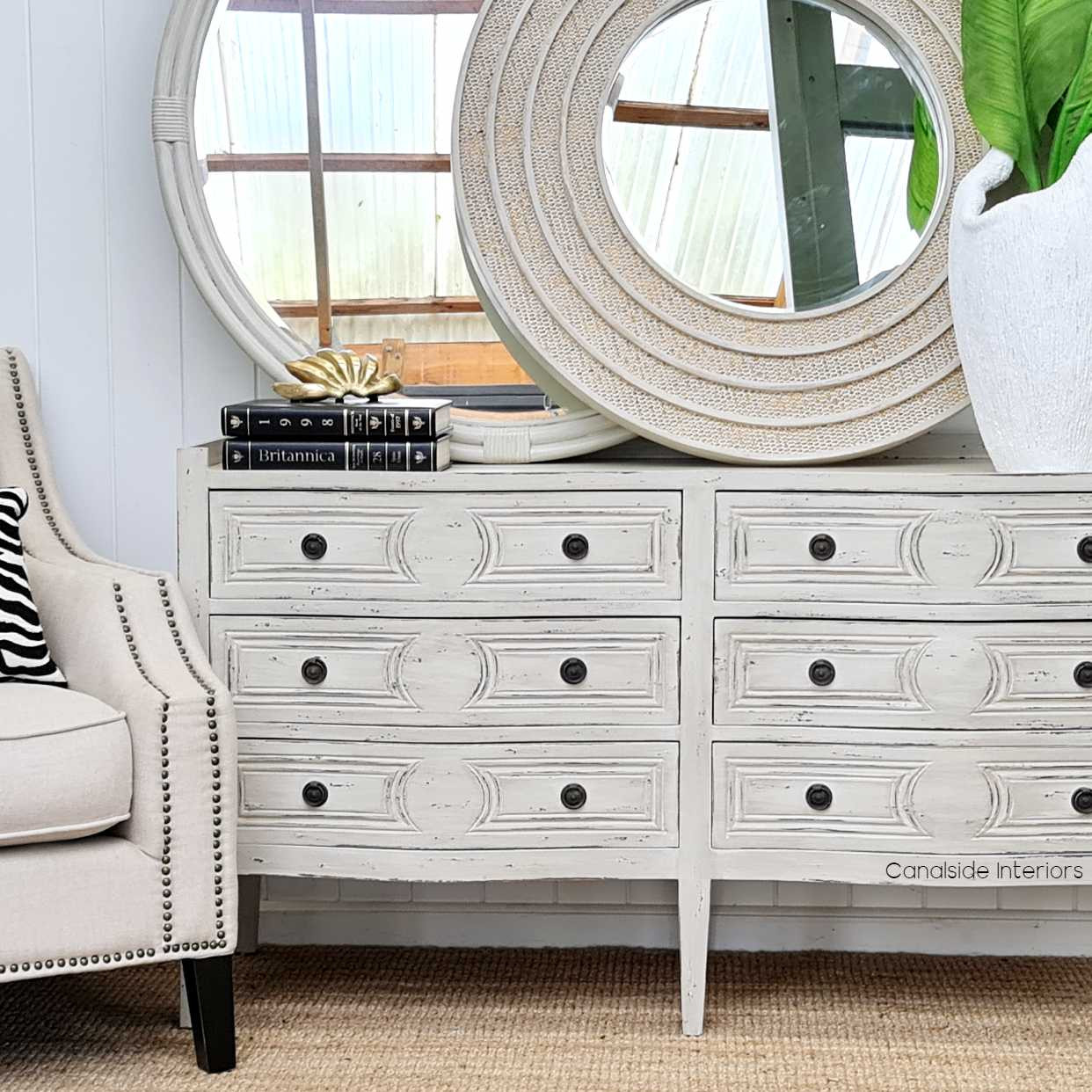 Reflect your style with the Isobel Grande Chest's antique mirrored top, a classical piece for a quality modern home – Canalside Interiors