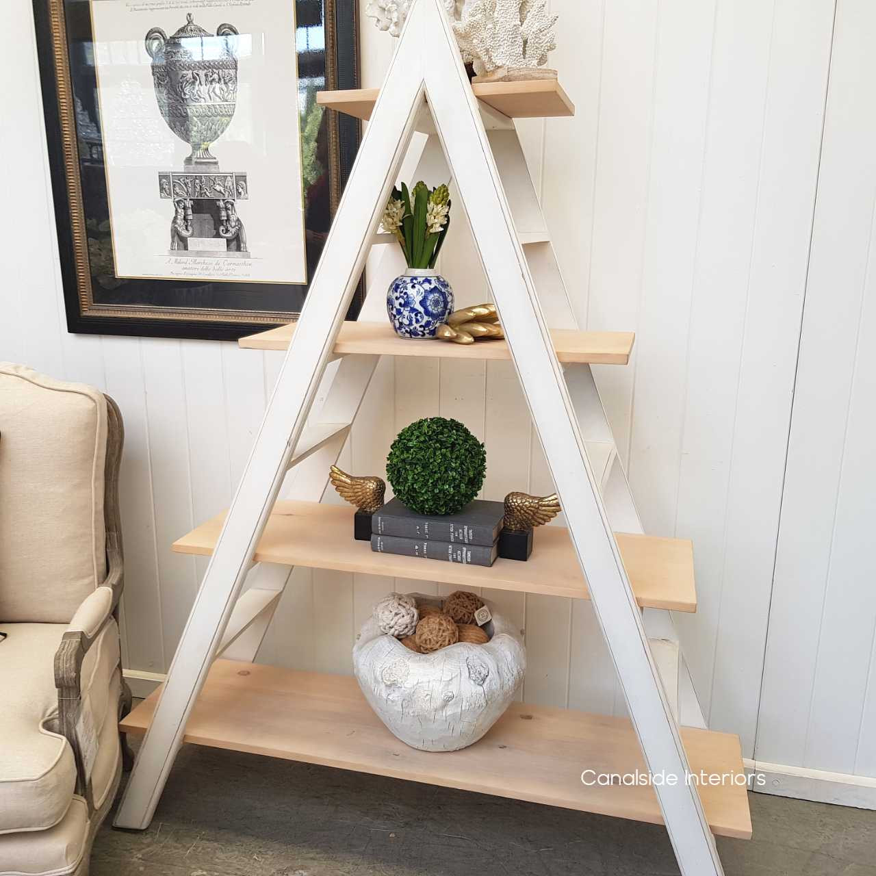 Pyramid AFrame Shelf  $599 Accessories, CAFE FURNITURE, HAMPTONS Style, PLANTATION Style, LIVING Room, LIVING Cupboards & Bookcases, CAFE FURNITURE Storage, STORAGE, STORAGE Bookshelves & Cupboards
