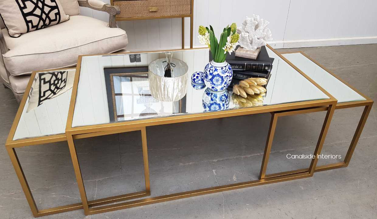 Brienne Nesting Coffee Table with Aged Mirror  TABLES, TABLES Coffee Tables, LIVING Room, LIVING Coffee & Side Tables