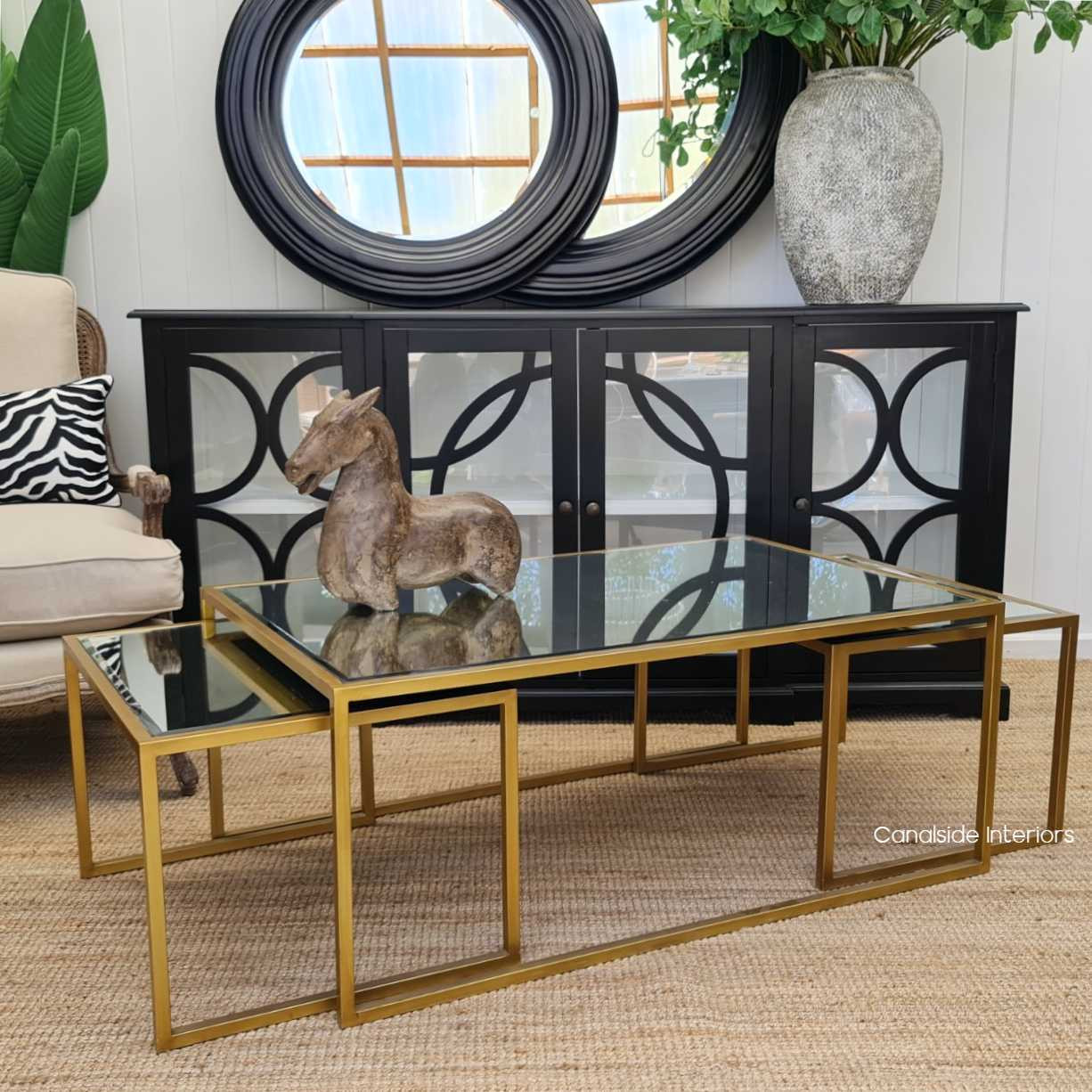 Brienne Nesting Coffee Table with Aged Mirror  TABLES, TABLES Coffee Tables, LIVING Room, LIVING Coffee & Side Tables